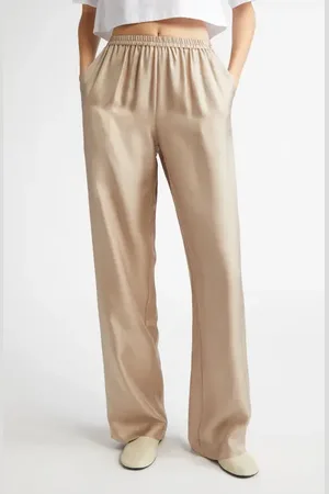 Loulou de Saison Alera Silk Straight Leg Pants in at Nordstrom, Size X-Small