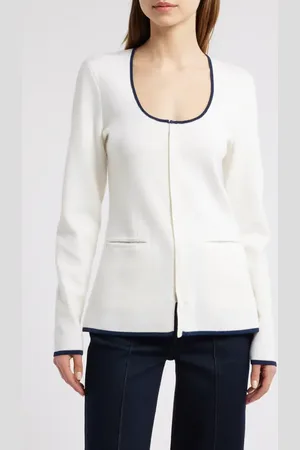 RAG&BONE Ella Front Zip Merino Wool Blend Cardigan in at Nordstrom, Size Medium