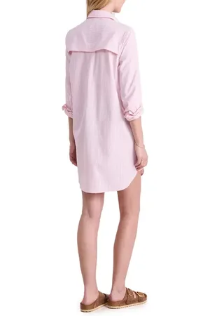 Vineyard Vines Harbor Stripe Long Sleeve Cover-Up Shirtdress in at Nordstrom, Size 4