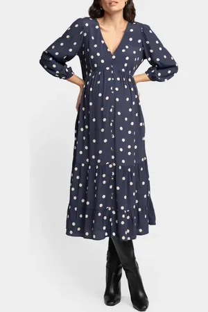 Séraphine Polka Dot Button Front Maternity Midi Dress in at Nordstrom, Size 2