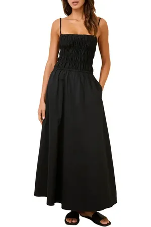 Solid The Delta Smocked Cotton Maxi Sundress in at Nordstrom, Size X-Small
