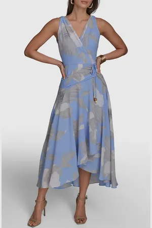 Donna Karan Faux Wrap Midi Dress in at Nordstrom, Size 10