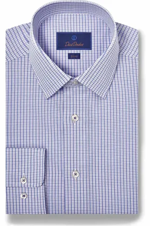 David Donahue Slim Fit Poplin Check Dress Shirt in at Nordstrom, Size 15.5 - 34