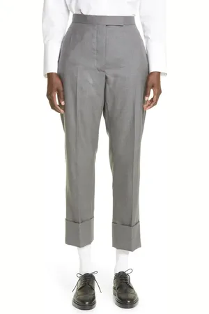 Thom Browne Back Strap Wool Cuff Crop Pants in at Nordstrom, Size 0 Us