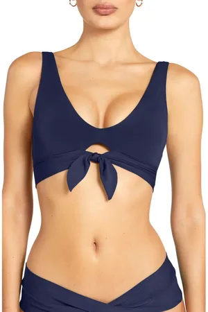Robin Piccone Ava Knot Front Bikini Top in at Nordstrom, Size X-Small