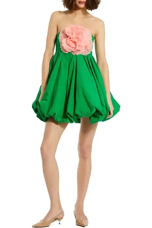 Mac Duggal Faille Strapless Flower Detail Mini Dress in at Nordstrom, Size 12