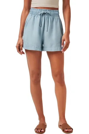 Travis Mathew Chambray Tie Waist Shorts in at Nordstrom, Size Small