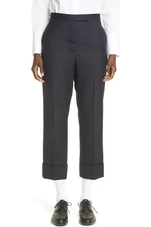 Thom Browne Back Strap Wool Cuff Crop Pants in at Nordstrom, Size 0 Us