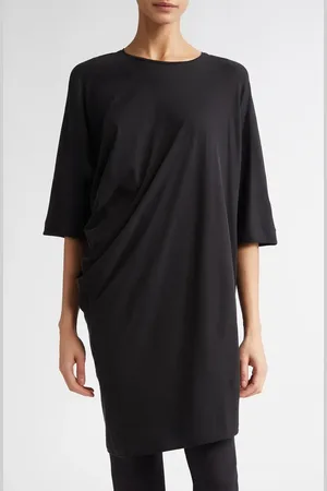 Fforme Margia Fitted Draped Stretch Silk T-Shirt in at Nordstrom, Size Small