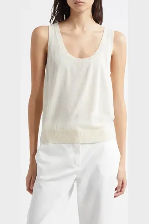 ELEVENTY Sequin Openwork Silk & Cotton Sweater Vest in at Nordstrom, Size Large