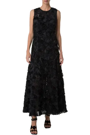 AKRIS Carnation Tulle Sleeveless Fit & Flare Dress in at Nordstrom, Size 2