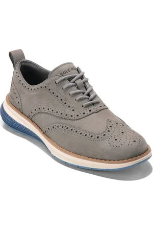 Cole Haan Original Grand Energyweave Wingtip Oxford in Ironstone Nubuck /Ivory at Nordstrom, Size 9