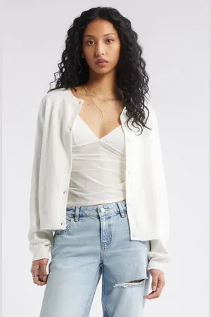 BP. Crewneck Cotton Blend Cardigan in at Nordstrom, Size Xx-Large