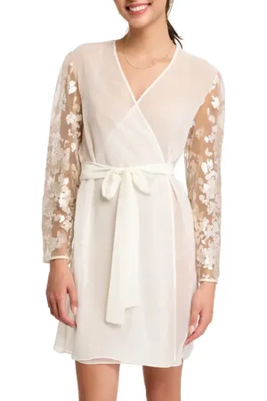 Rya Collection Vija Sheer Robe & Thong Set in at Nordstrom, Size Medium