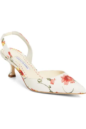 Manolo Blahnik Carolyne Floral Pointed Toe Slingback Pump in at Nordstrom, Size 9Us