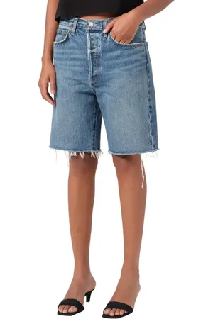 AGOLDE 90s Long Cutoff Denim Shorts in at Nordstrom, Size 24