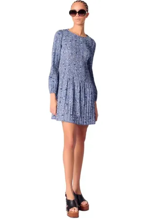 Maje Patterned pleated dress in at Nordstrom, Size 38 Eu