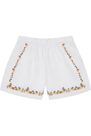 MAVRANS Embroidered Linen Blend Shorts in at Nordstrom, Size Small