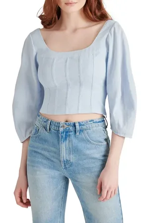 Steve Madden Shay Corset Crop Top in at Nordstrom, Size Large