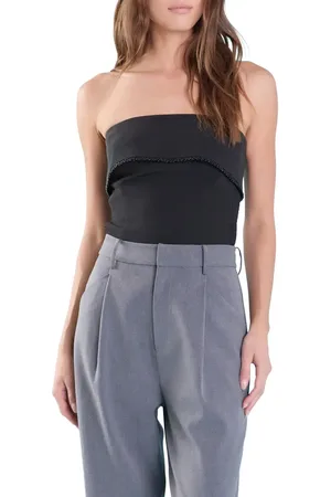 Endless Rose Strapless Pearl Bead Trim Foldover Top in at Nordstrom, Size Small