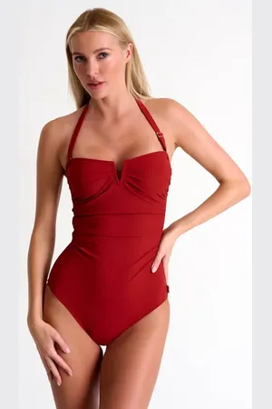 Shan Rahimkhan Classic Bandeau One-Piece Swimsuit in at Nordstrom, Size 12