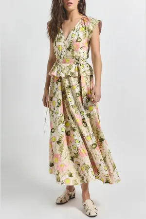 Derek Lam Victoria Floral Cotton Maxi Dress in at Nordstrom, Size 2