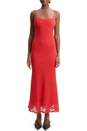 Bardot Adoni Floral Embroidered Mesh Slipdress in at Nordstrom, Size 4