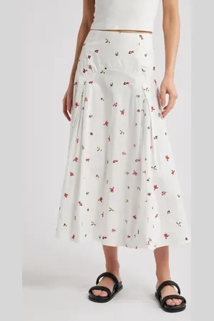 Solid The Gael Embroidered Midi Skirt in at Nordstrom, Size Medium