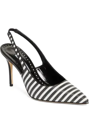 Manolo Blahnik Allurafia Stripe Slingback Pump in at Nordstrom, Size 5.5Us