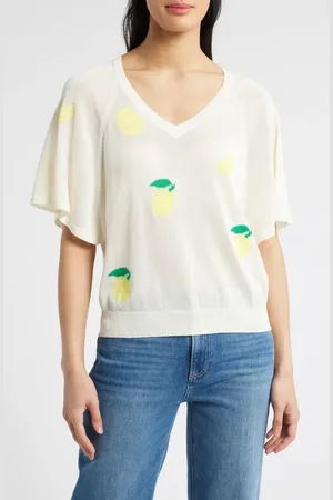 Wit & Wisdom V-Neck Batwing Sweater in at Nordstrom, Size Large