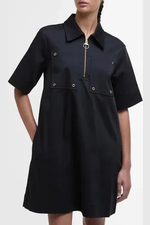 Barbour Ettie Stretch Cotton Sateen Tunic Minidress in at Nordstrom, Size 8 Us