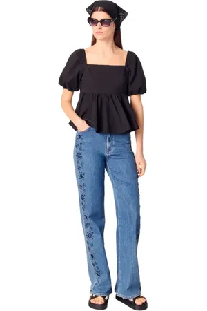 Maje Embroidered jeans with rhinestones in at Nordstrom, Size 40 Eu