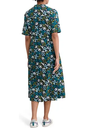 Seasalt Cornwall Wightwick Floral Organic Cotton Denim Midi Dress in at Nordstrom, Size 12 Us