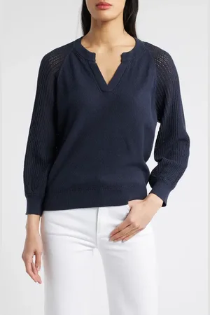 Wit & Wisdom V-Notch Sweater in at Nordstrom, Size X-Small
