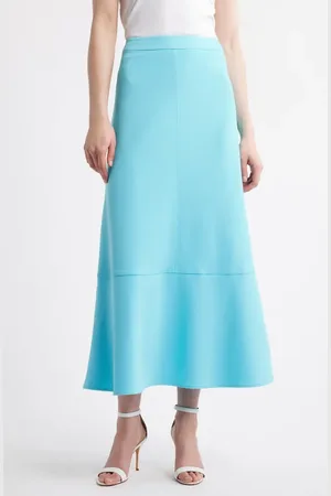 Ming Wang Heritage Fit Flare Deco Cr??pe de Chine Maxi Skirt in at Nordstrom, Size Xx-Small