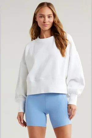 Zella Cloud Fleece Relaxed Sweatshirt in at Nordstrom, Size Large