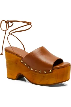 Free People Front Row Ankle Wrap Platform Sandal in at Nordstrom, Size 10