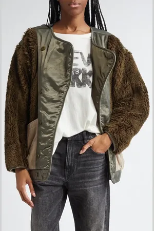 R13 Cocoon Liner Mixed Media Jacket in at Nordstrom, Size X-Small