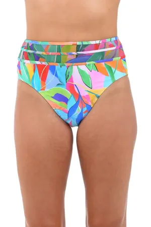 La Blanca Tropi-Flage High Waist Bikini Bottoms in at Nordstrom, Size 10