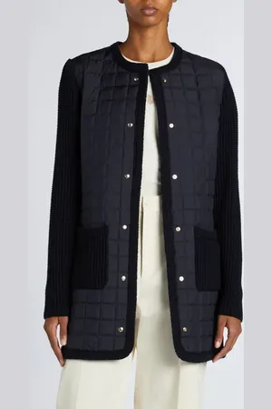 Moncler Quilted Down & Wool Knit Cardigan in at Nordstrom, Size X-Small
