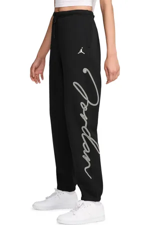 Jordan Brooklyn Fleece Rhinestone Logo Sweatpants in at Nordstrom, Size X-Small