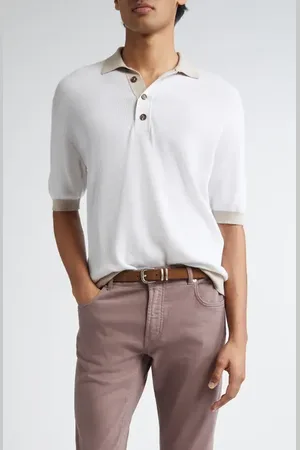 ELEVENTY Cotton & Virgin Wool Polo Sweater in at Nordstrom, Size Medium