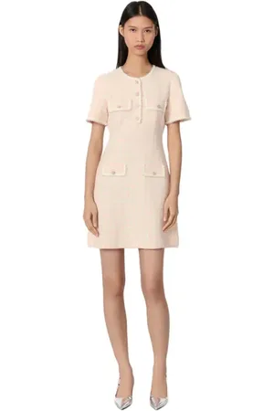 Maje Tweed-effect knit mini dress in at Nordstrom, Size 42 Eu