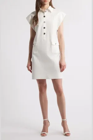 Ming Wang X Tanya Foster Utility Shift Dress in at Nordstrom, Size X-Large
