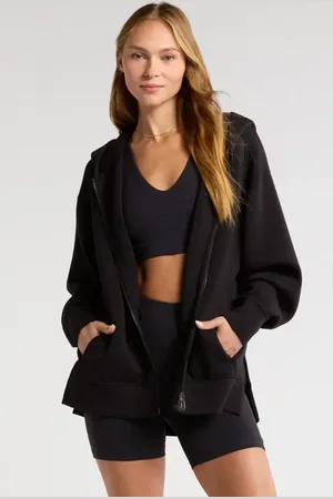 Zella Front Zip High-Low Hoodie in at Nordstrom, Size X-Large