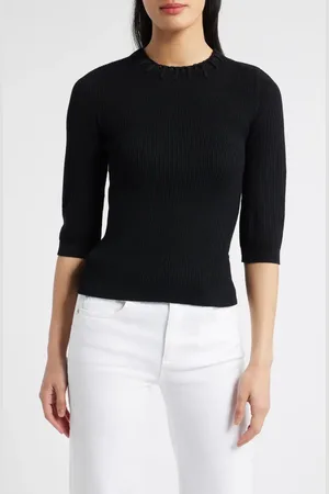 Wit & Wisdom Elbow Sleeve Rib Sweater in at Nordstrom, Size X-Small