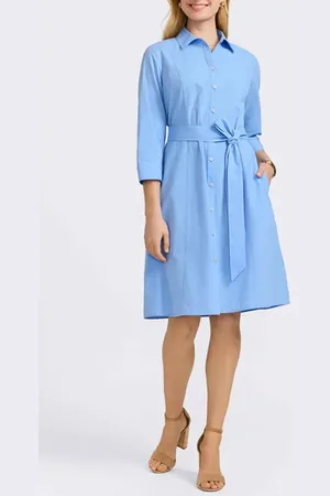 Foxcroft Fiona Belted Seersucker Shirtdress in at Nordstrom, Size Small