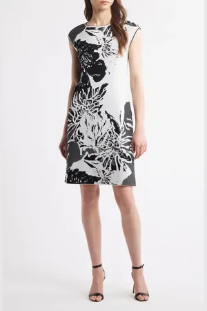 Ming Wang Floral Knit Sheath Dress in at Nordstrom, Size Xx-Small