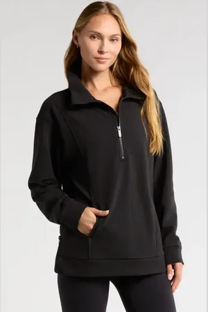 Zella Half Zip Fleece Ottoman Pullover in at Nordstrom, Size X-Small