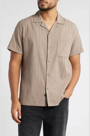 Rails Ohana Short Sleeve Stretch Cotton Pliss?? Button-Up Shirt in at Nordstrom, Size Medium